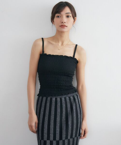 RETRO GIRL（レトロガール）の「カップ付シャーリングキャミ（キャミソール・レディース・ブラック/ナチュラル/イエロー/ブルー・FREE）」の20枚目の写真