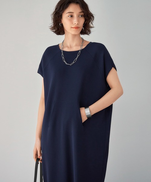 STYLE DELI（スタイルデリ）の「新涼感ポケットポイントワンピース（ワンピース・レディース・ネイビー/ベージュ系その他/チャコールグレー・FREE）」の5枚目の写真