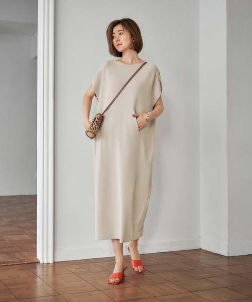 STYLE DELI（スタイルデリ）の「新涼感ポケットポイントワンピース（ワンピース・レディース・ネイビー/ベージュ系その他/チャコールグレー・FREE）」の11枚目の写真
