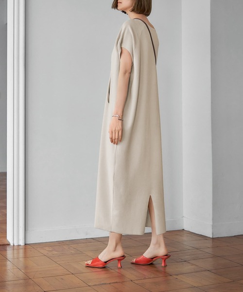 STYLE DELI（スタイルデリ）の「新涼感ポケットポイントワンピース（ワンピース・レディース・ネイビー/ベージュ系その他/チャコールグレー・FREE）」の14枚目の写真