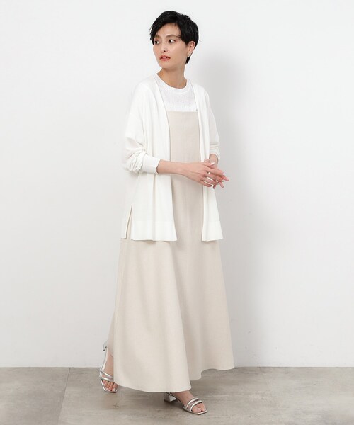 OPAQUE.CLIP（オペークドットクリップ）の「◆ミドル丈カーディガン【接触冷感/抗ピル/洗濯機洗い可】（カーディガン/ボレロ・レディース・ダークグレー/ホワイト/ナチュラル/ブラック・40/38）」の22枚目の写真