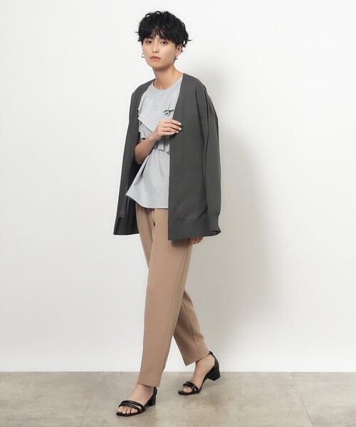 OPAQUE.CLIP（オペークドットクリップ）の「◆ミドル丈カーディガン【接触冷感/抗ピル/洗濯機洗い可】（カーディガン/ボレロ・レディース・ダークグレー/ホワイト/ナチュラル/ブラック・40/38）」の15枚目の写真