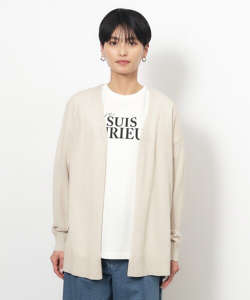 OPAQUE.CLIP（オペークドットクリップ）の「◆ミドル丈カーディガン【接触冷感/抗ピル/洗濯機洗い可】（カーディガン/ボレロ・レディース・ダークグレー/ホワイト/ナチュラル/ブラック・40/38）」の9枚目の写真