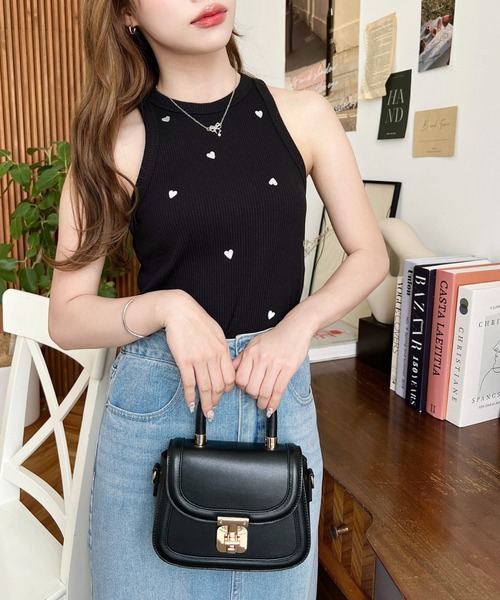 セール】T/Cカットテレコリブハート刺繍アメスリタンクトップ（タンク