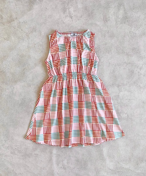 Life Support Products（ライフサポートプロダクツ）の「タンクトップ総柄ワンピース（80～150cm）（ワンピース・キッズ・ストライプ/チェック/マルチ/オフホワイト・80/90/95/100/110/120/130/140/150）」の4枚目の写真