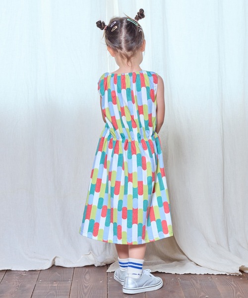 Life Support Products（ライフサポートプロダクツ）の「タンクトップ総柄ワンピース（80～150cm）（ワンピース・キッズ・ストライプ/チェック/マルチ/オフホワイト・80/90/95/100/110/120/130/140/150）」の15枚目の写真