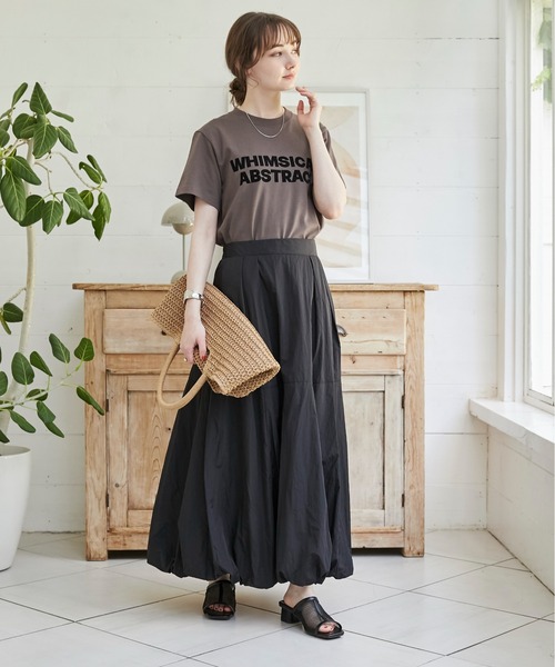 ANGIE(アンジー)の「タフタ バルーン スカート(スカート・レディース・オフホワイト/ナチュラル/ブラック・FREE)」の4枚目の写真