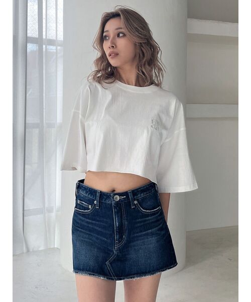 GYDA（ジェイダ）の「Square gydaショートBIG Tシャツ（Tシャツ/カットソー・レディース・オフホワイト/ブラック/ベージュ・FREE）」の6枚目の写真