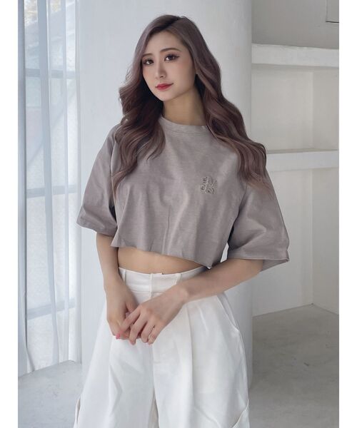 GYDA（ジェイダ）の「Square gydaショートBIG Tシャツ（Tシャツ/カットソー・レディース・オフホワイト/ブラック/ベージュ・FREE）」の19枚目の写真