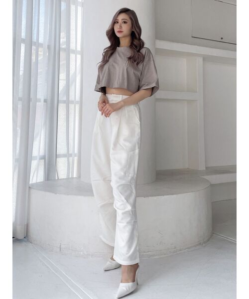 GYDA（ジェイダ）の「Square gydaショートBIG Tシャツ（Tシャツ/カットソー・レディース・オフホワイト/ブラック/ベージュ・FREE）」の22枚目の写真