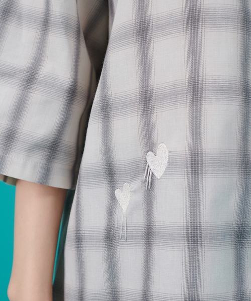 【み様】20%OFF適用　オンブレシャツ セール】【a】ソフトネル オンブレチェック オーバーサイズ シャツ