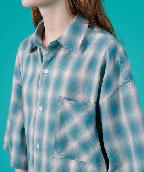ONCILY(オンシェリー)の「OMBRE CHECK SHIRT / オンブレチェックシャツ(シャツ/ブラウス・メンズ・ブルー/アイボリー・LARGE/MEDIUM/SMALL)」の12枚目の写真