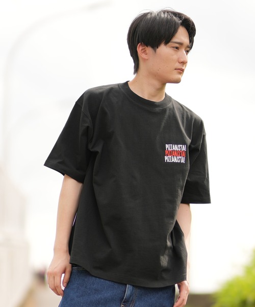 PIZZANISTA!(ピッザニスタ)の「【ムラサキスポーツ限定】PIZZANISTA/ピッザニスタ 半袖Tee カスレプリント オーバーサイズ ユニセックス PNTM242-04(Tシャツ/カットソー・メンズ・ホワイト/ブラック・XL/L/M)」の9枚目の写真