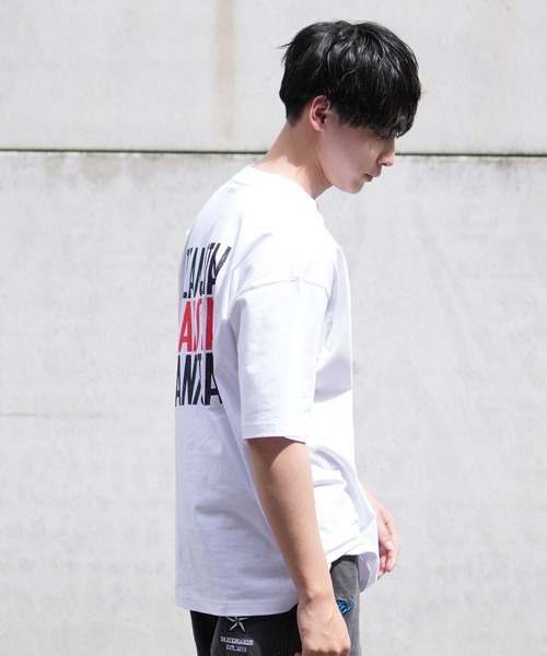PIZZANISTA!(ピッザニスタ)の「【ムラサキスポーツ限定】PIZZANISTA/ピッザニスタ 半袖Tee カスレプリント オーバーサイズ ユニセックス PNTM242-04(Tシャツ/カットソー・メンズ・ホワイト/ブラック・XL/L/M)」の4枚目の写真