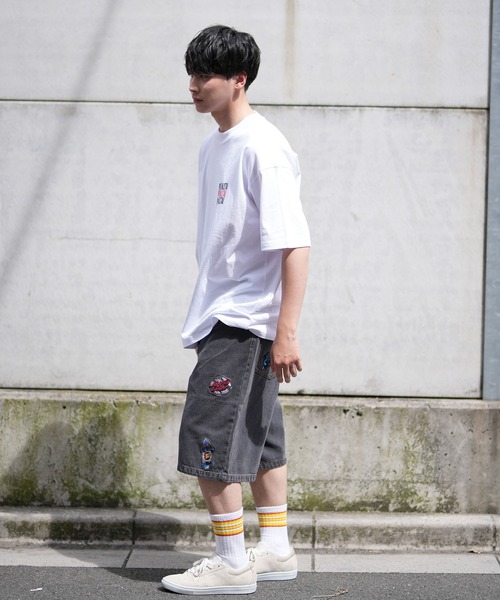 PIZZANISTA!(ピッザニスタ)の「【ムラサキスポーツ限定】PIZZANISTA/ピッザニスタ 半袖Tee カスレプリント オーバーサイズ ユニセックス PNTM242-04(Tシャツ/カットソー・メンズ・ホワイト/ブラック・XL/L/M)」の6枚目の写真