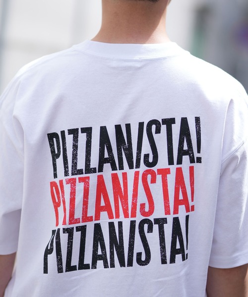PIZZANISTA!(ピッザニスタ)の「【ムラサキスポーツ限定】PIZZANISTA/ピッザニスタ 半袖Tee カスレプリント オーバーサイズ ユニセックス PNTM242-04(Tシャツ/カットソー・メンズ・ホワイト/ブラック・XL/L/M)」の8枚目の写真