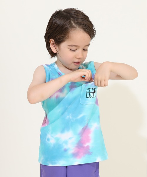 BABYDOLL（ベビードール）の「タイダイ タンクトップ 9511K（タンクトップ・キッズ・ターコイズブルー/イエロー・80ｃｍ/140cm/90cm/100cm/120cm/130cm/110cm）」の2枚目の写真