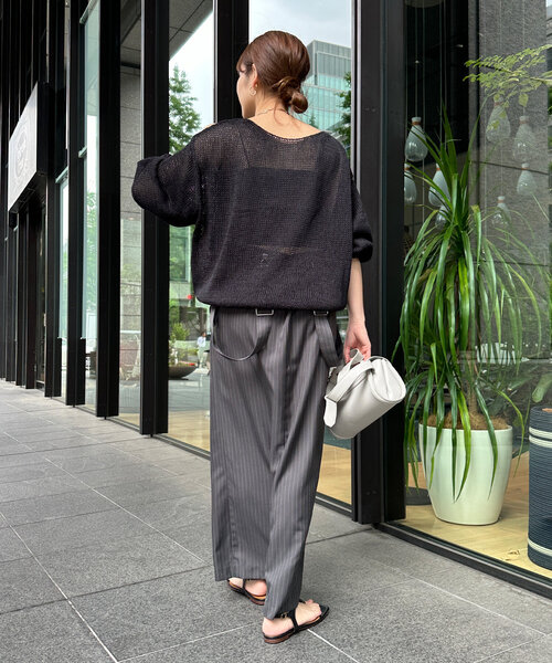 DouDou（ドゥドゥ）の「コットンミドルゲージプルオーバー（ニット/セーター・レディース・ブラック/ベージュ/ブラウン/グリーン・FREE）」の15枚目の写真