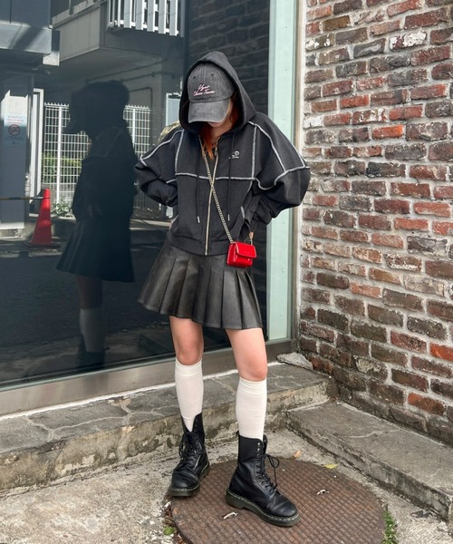 WHO'S WHO gallery（フーズフーギャラリー）の「【SLOPPY/スロッピー】リンキングジップパーカー（パーカー・レディース・チャコールグレー/ライトグレー/グレー/ネイビー・FREE）」の12枚目の写真