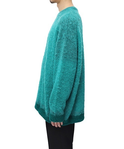 DIGAWEL（ディガウェル）の「DIGAWEL / ディガウェル：Print Mohair Sweater：DWWB030[COR]（ニット/セーター・メンズ・グリーン・1）」の7枚目の写真