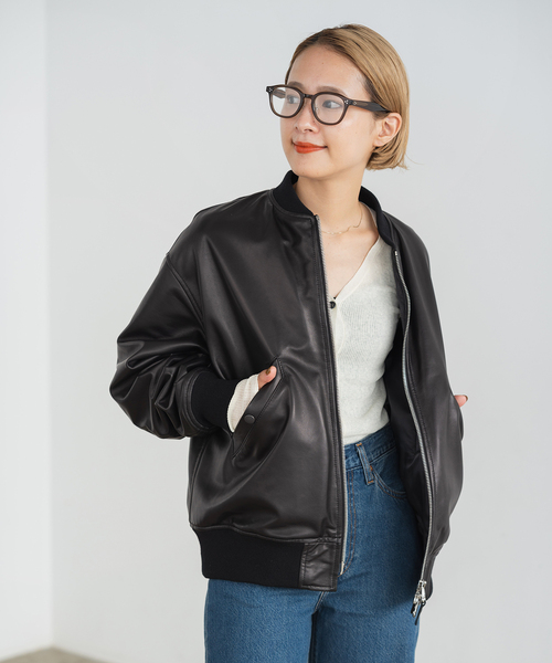 Spick & Span（スピックアンドスパン）の「LOT/SMPL-008 LEATHER MA-1