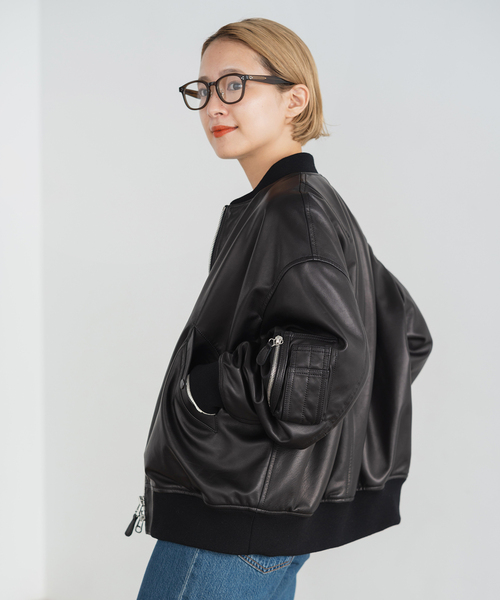 Spick & Span（スピックアンドスパン）の「LOT/SMPL-008 LEATHER MA-1