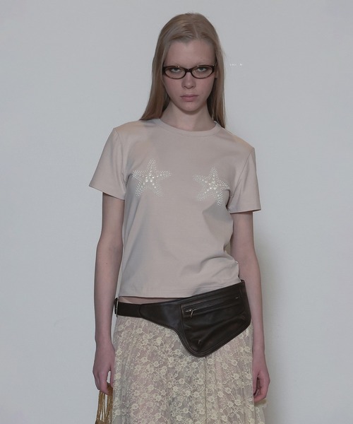 Tシャツ・カットソー [SCULPTOR] Pearl Starfish Tee Raw SC24S267IV SCULPTOR（スカルプター）の「Pearl Starfish Tee/パールスター