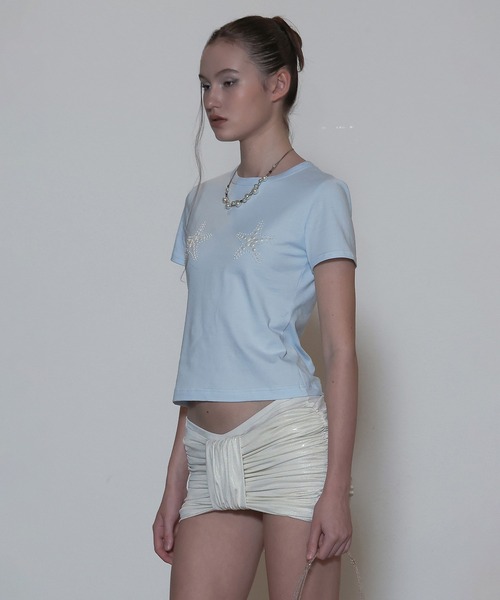 Tシャツ・カットソー [SCULPTOR] Pearl Starfish Tee Raw SC24S267IV SCULPTOR（スカルプター）の「Pearl Starfish Tee/パールスター