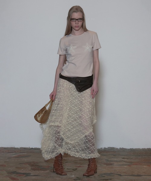 Tシャツ・カットソー [SCULPTOR] Pearl Starfish Tee Raw SC24S267IV SCULPTOR（スカルプター）の「Pearl Starfish Tee/パールスター