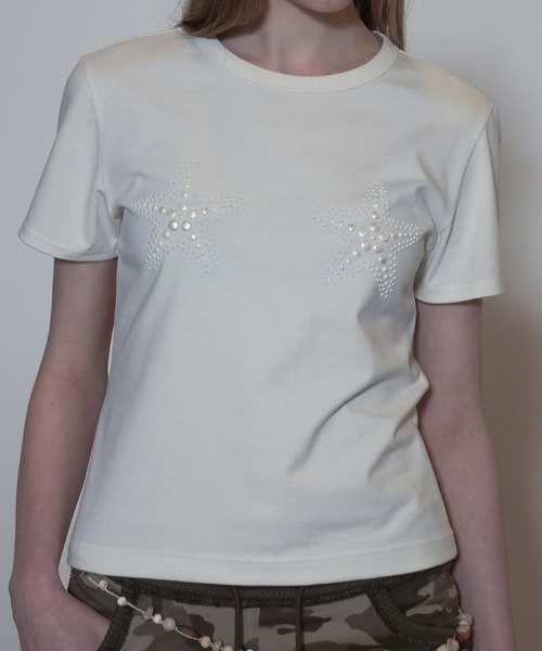 Tシャツ・カットソー [SCULPTOR] Pearl Starfish Tee Raw SC24S267IV SCULPTOR（スカルプター）の「Pearl Starfish Tee/パールスター