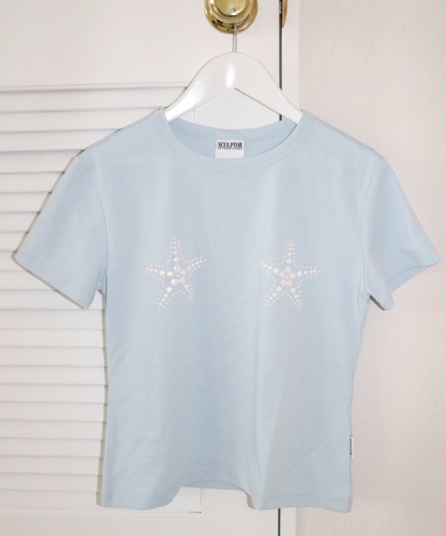 Tシャツ・カットソー [SCULPTOR] Pearl Starfish Tee Raw SC24S267IV SCULPTOR（スカルプター）の「Pearl Starfish Tee/パールスター