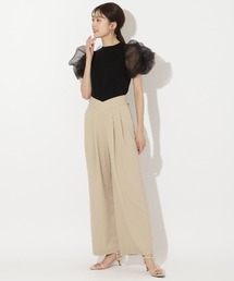 AND COUTURE（アンドクチュール）の「バックリボンハイウエウトワイドパンツ（その他パンツ）」