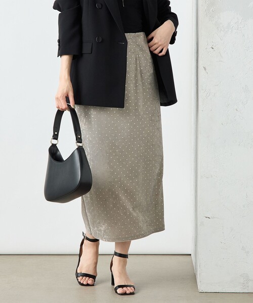 NOLLEY’S Sophi(ノーリーズソフィ)の「《セットアップ対応》箔ドットベロアタイトスカート(スカート・レディース・ベージュ系その他/ブラック系その他・38/36/34)」の8枚目の写真