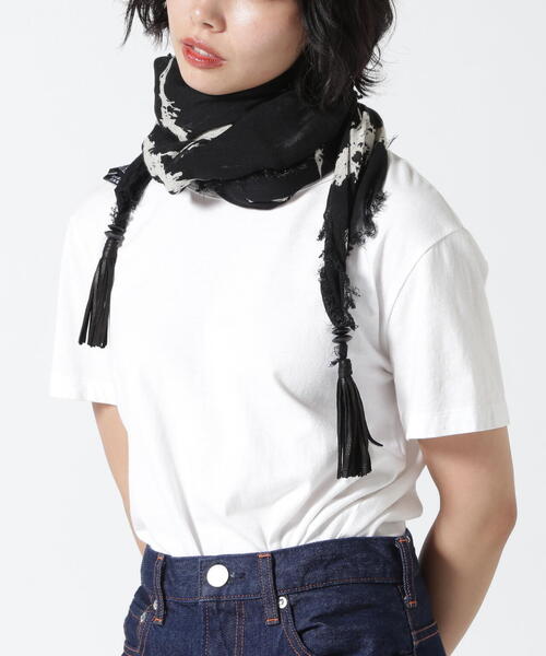 KMRii（ケムリ）の「KMRii/ケムリ/Dischaged Cross Stole（ストール/ショール・レディース・ブラック・F）」の8枚目の写真