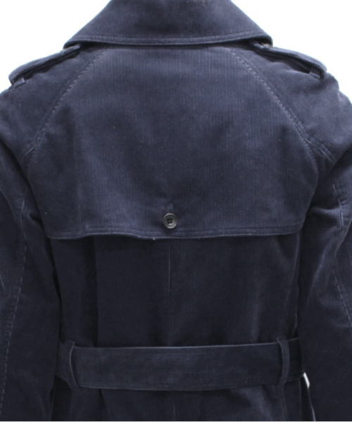 Sheta（シータ）の「ライナー付きコーデュロイトレンチコート（トレンチコート・レディース・ネイビー/ベージュ・FREE）」の6枚目の写真