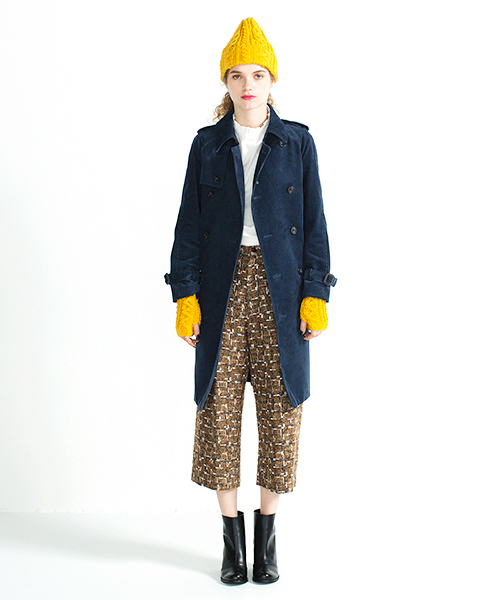 Sheta（シータ）の「ライナー付きコーデュロイトレンチコート（トレンチコート・レディース・ネイビー/ベージュ・FREE）」の21枚目の写真