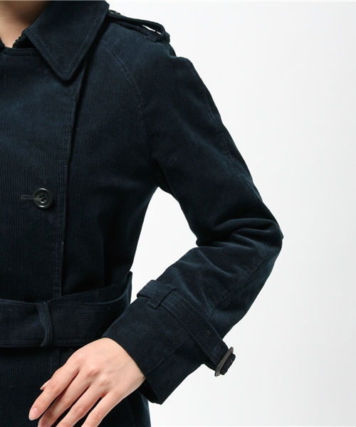 Sheta（シータ）の「ライナー付きコーデュロイトレンチコート（トレンチコート・レディース・ネイビー/ベージュ・FREE）」の11枚目の写真