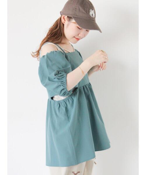 ehka sopo（エヘカソポ）の「2WAYオフショルダーブラウス（シャツ/ブラウス・レディース・キナリ/ブラック/ミント/ピンク・F）」の3枚目の写真