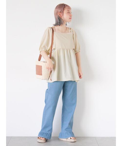 ehka sopo（エヘカソポ）の「2WAYオフショルダーブラウス（シャツ/ブラウス・レディース・キナリ/ブラック/ミント/ピンク・F）」の12枚目の写真