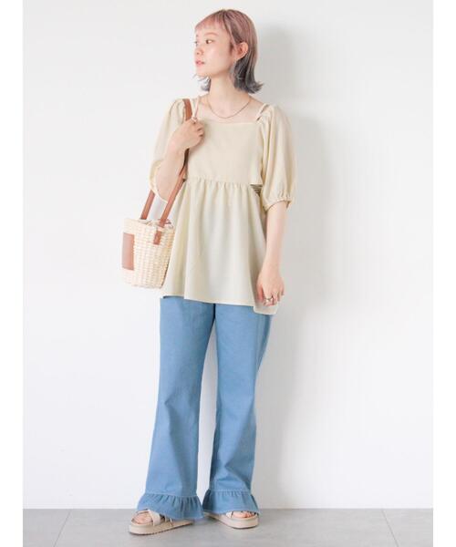 ehka sopo（エヘカソポ）の「2WAYオフショルダーブラウス（シャツ/ブラウス・レディース・キナリ/ブラック/ミント/ピンク・F）」の5枚目の写真