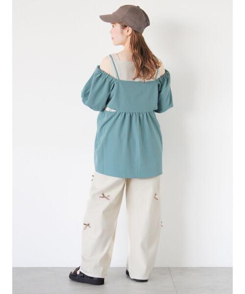 ehka sopo（エヘカソポ）の「2WAYオフショルダーブラウス（シャツ/ブラウス・レディース・キナリ/ブラック/ミント/ピンク・F）」の17枚目の写真