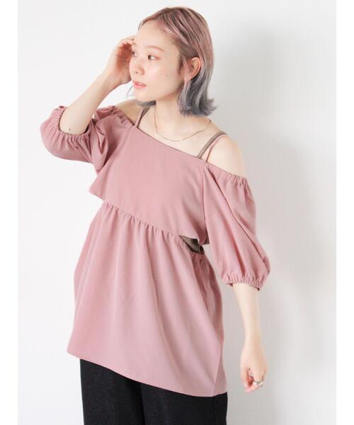 ehka sopo（エヘカソポ）の「2WAYオフショルダーブラウス（シャツ/ブラウス・レディース・キナリ/ブラック/ミント/ピンク・F）」の14枚目の写真