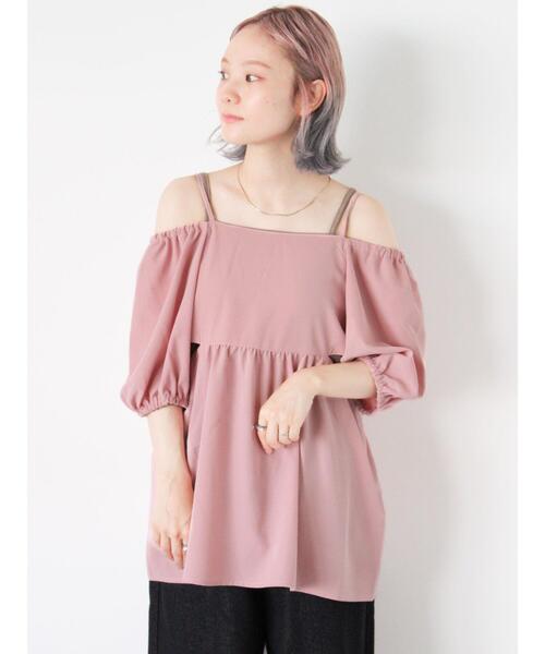 ehka sopo（エヘカソポ）の「2WAYオフショルダーブラウス（シャツ/ブラウス・レディース・キナリ/ブラック/ミント/ピンク・F）」の13枚目の写真