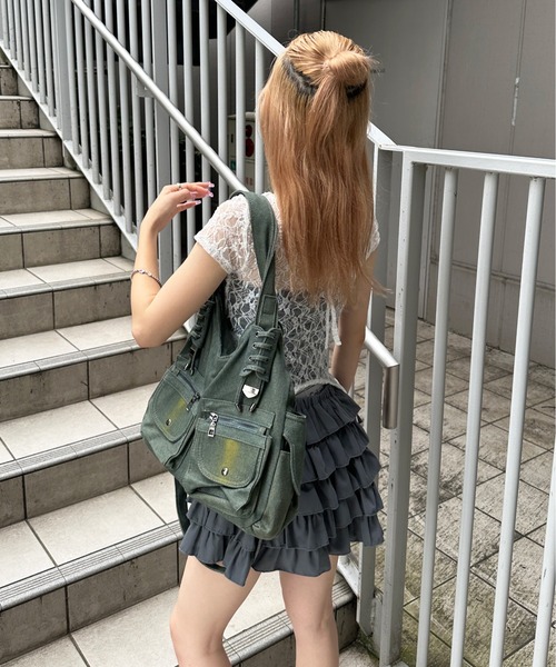 sedacle girl（セダクルガール）の「ガーターデザインレーストップス（Tシャツ/カットソー・レディース・オフホワイト/ブラック/パープル・SMALL/MEDIUM）」の6枚目の写真