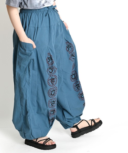 エスニックプリント柄 ウエストゴム アラジンサルエルパンツ（その他パンツ）｜ABBEY MARKET（アビーマーケット）