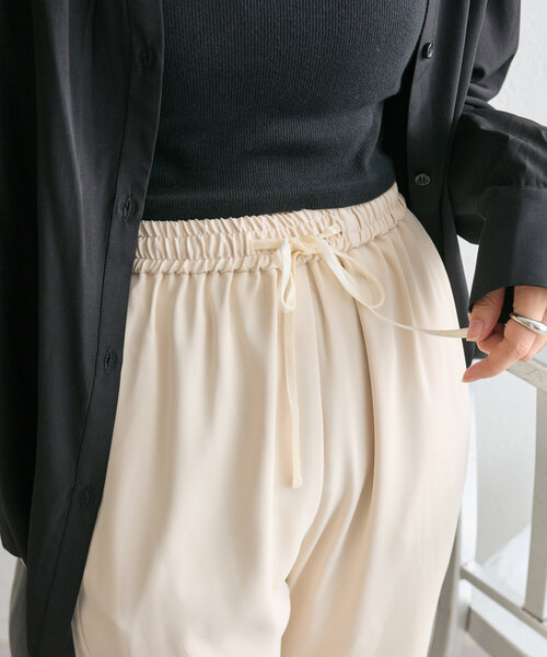 mystic（ミスティック）の「ドロストイージーパンツ（その他パンツ・レディース・ブラック/アイボリー・2/1）」の5枚目の写真