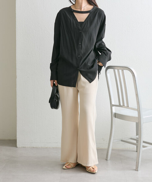 mystic（ミスティック）の「ドロストイージーパンツ（その他パンツ・レディース・ブラック/アイボリー・2/1）」の6枚目の写真