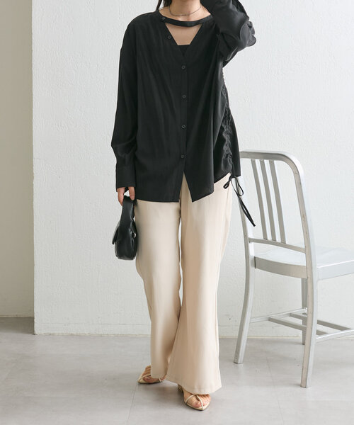 mystic（ミスティック）の「ドロストイージーパンツ（その他パンツ・レディース・ブラック/アイボリー・2/1）」の7枚目の写真