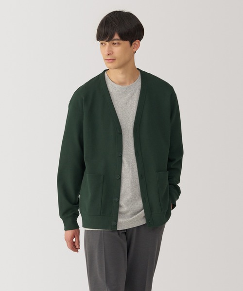 無印良品（ムジルシリョウヒン）の「紳士　二重編みミラノリブＶネックカーディガン（カーディガン/ボレロ・メンズ・ブラック/グレー/ダークグリーン/ブルー・S/M/L/XL）」の3枚目の写真