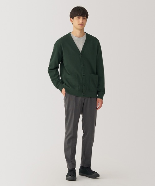 無印良品（ムジルシリョウヒン）の「紳士　二重編みミラノリブＶネックカーディガン（カーディガン/ボレロ・メンズ・ブラック/グレー/ダークグリーン/ブルー・S/M/L/XL）」の19枚目の写真